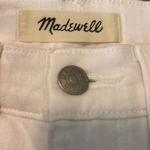 MADEWELL denim jeans white button fly 10” high rise skinny crop 26 - Picture 4 of 6